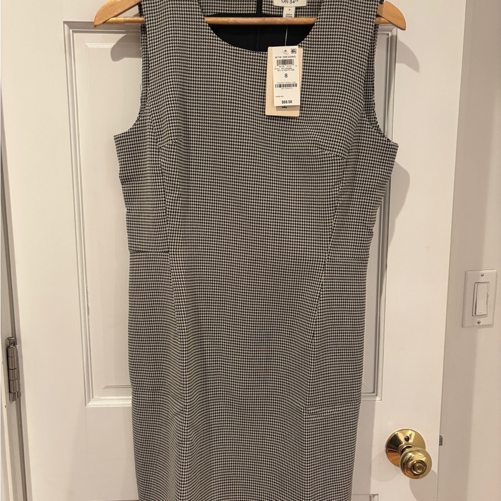 On 34th Houndstooth Women's Double-Weave Sheath Dress